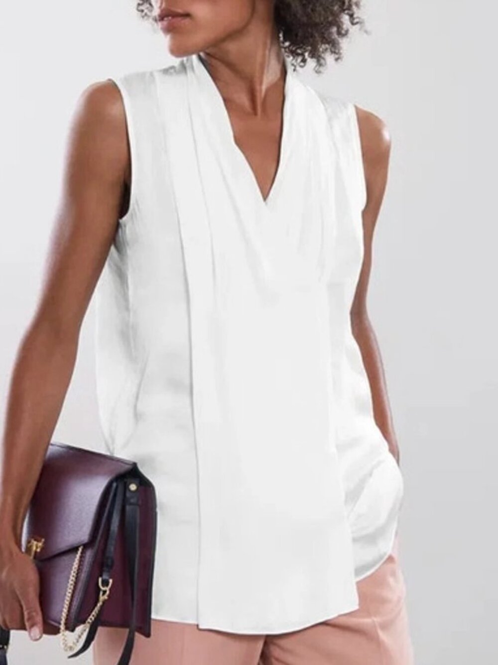 REISS Elvie White Sleeveless Blouse Size 2